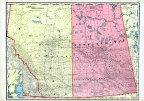 Alberta and Saskatchewan, World Maps 1906 from Wellington County Canada Atlas